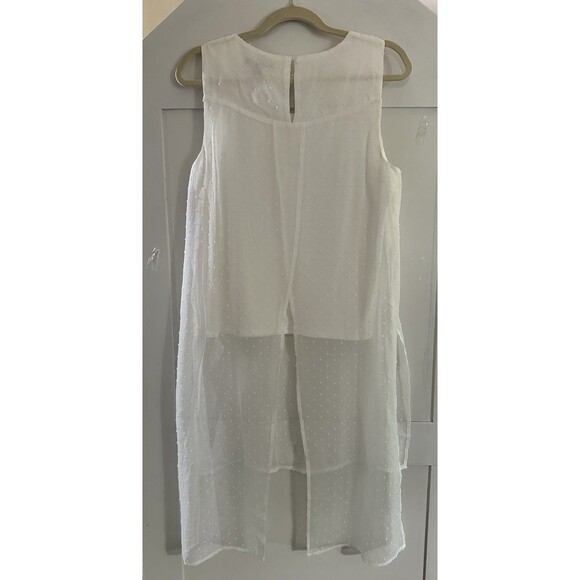 Jennie & Marlis White Sheer Tunic Top Size S - Picture 5 of 8